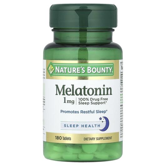 Основное фото товара Nature's Bounty, Мелатонин 1 мг, Melatonin 1 mg, 180 таблето