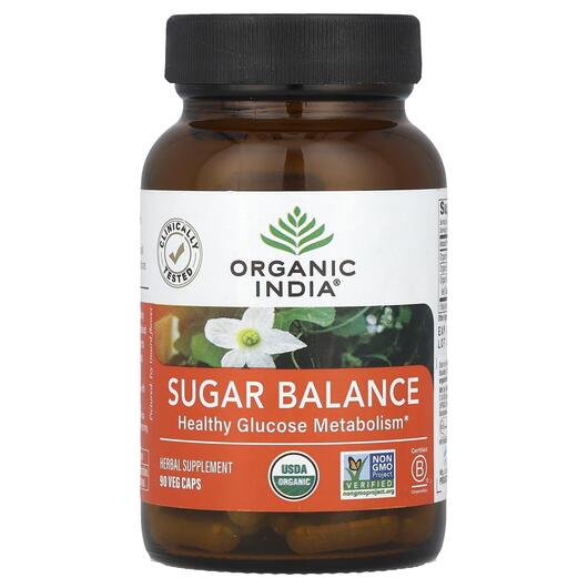 Основное фото товара Organic India, Поддержка уровня сахара, Sugar Balance, 90 капсул