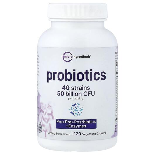 Основное фото товара Micro Ingredients, Пробиотики, Probiotics, 120 капсул