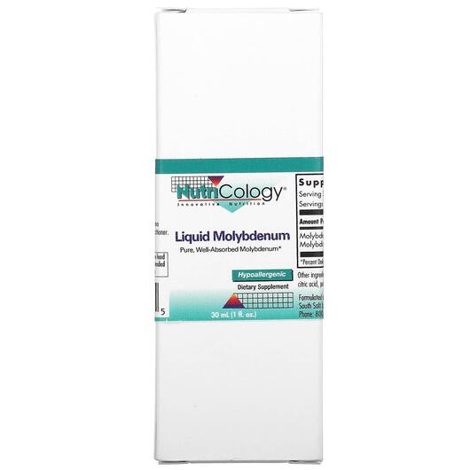 Основное фото товара Nutricology, Молибден, Liquid Molybdenum, 30 мл