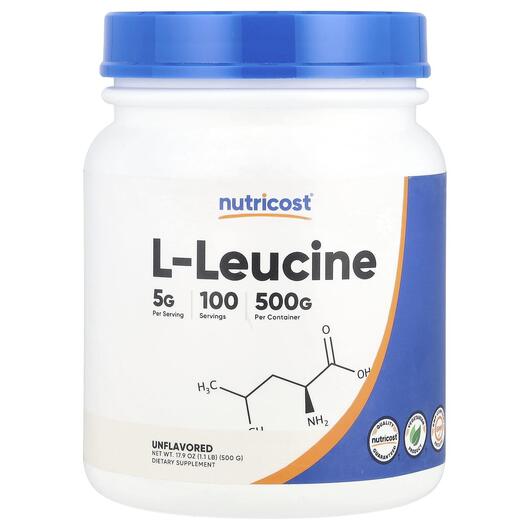 Основное фото товара Nutricost, L-Лейцин, L-Leucine Unflavored, 500 г