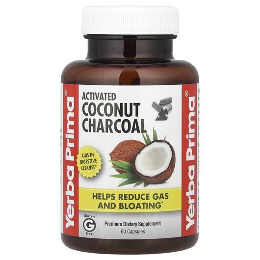 Основное фото товара Активированный уголь, Activated Coconut Charcoal, 60 капсул