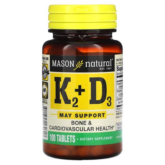 Основное фото товара Vitamin K2 Plus Vitamin, витамин К2 плюс витамин D3 100 мкг, 100 