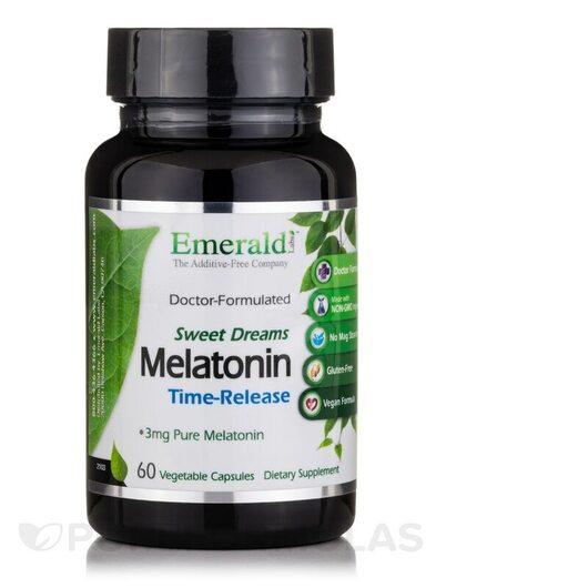 Основное фото товара Emerald, Мелатонин, Sweet Dream Melatonin Time-Release, 60 капсул