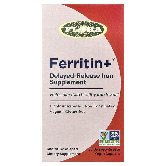 Основное фото товара Flora, Железо, Ferritin +, 30 капсул