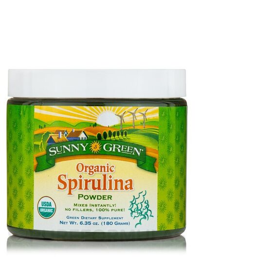 Основное фото товара Sunny Green, Спирулина, Organic Spirulina Powder, 180 г