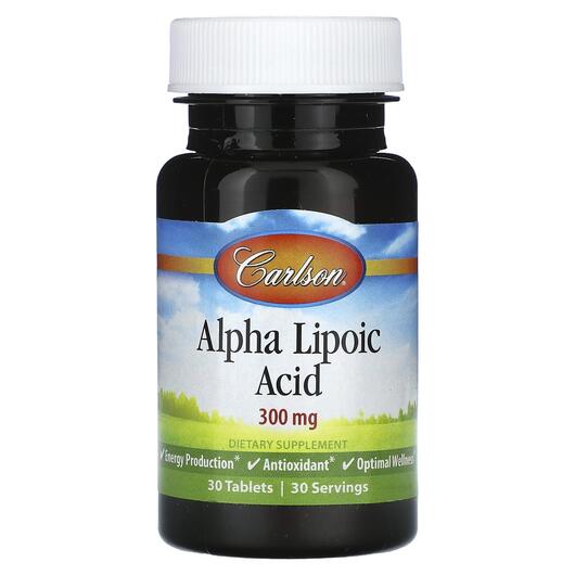 Основное фото товара Carlson, Альфа-липоевая, Alpha Lipoic Acid 300 mg, 30 таблеток