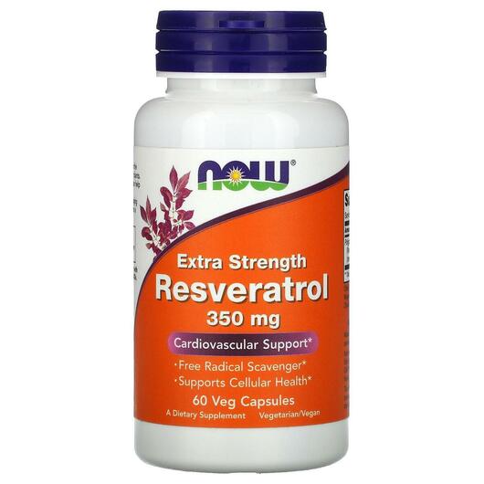 Основное фото товара Ресвератрол 350 мг, Extra Strength Resveratrol 350 mg, 60 капсул