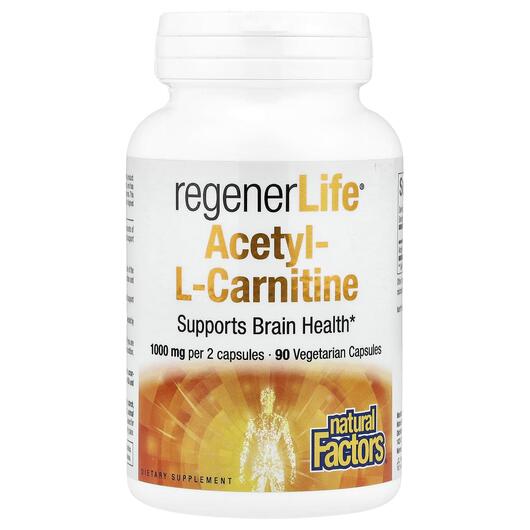 Основное фото товара Ацетилкарнитин, RegenerLife Acetyl-LCarnitine, 90 капсул