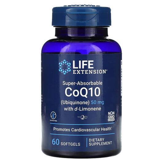 Основное фото товара Супер Коэнзим Q10 50 мг, Super-Absorbable CoQ10, 60 капсул