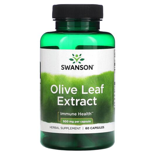 Основное фото товара Swanson, Листья оливы, Olive Leaf Extract 500 mg, 60 капсул