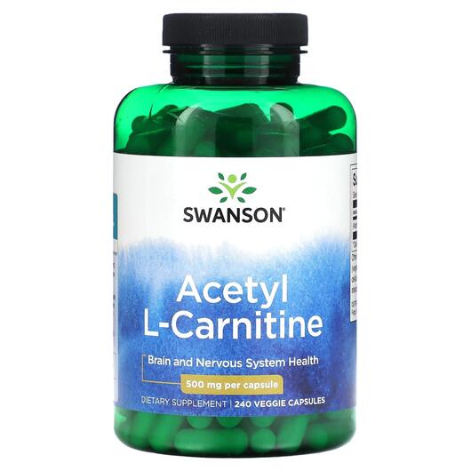 Основное фото товара Swanson, L-Карнитин, Acetyl L-Carnitine 500 mg, 240 капсул