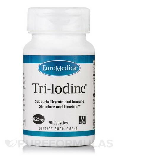 Основное фото товара EuroMedica, Йод, Tri-Iodine 6.25 mg, 90 капсул