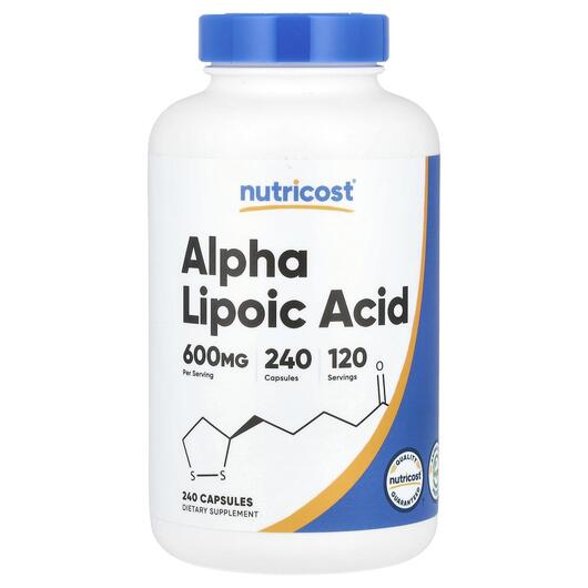 Основное фото товара Альфа-липоевая кислота, Alpha Lipoic Acid 600 mg, 240 капсул