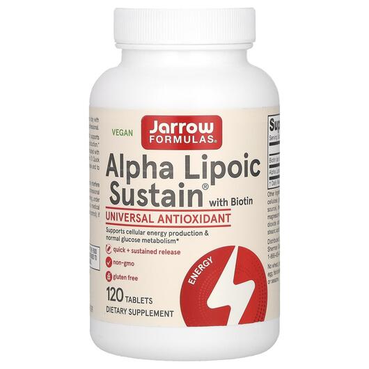Основное фото товара Альфа-липоевая с биотином, Alpha Lipoic Sustain, 120 таблеток