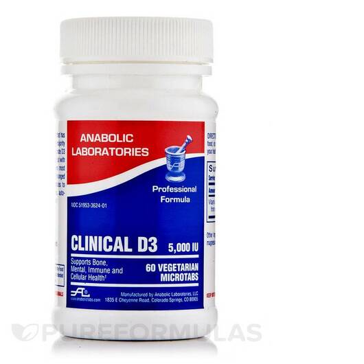 Основне фото товара Clinical D3 5000 IU, Вітамін D3, 60 Vegetarian Microtabs