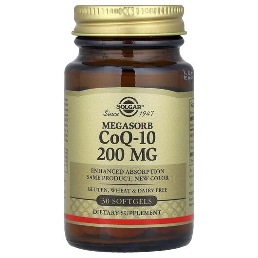 Основное фото товара Solgar, Коэнзим CoQ10, Megasorb CoQ-10 200 mg, 30 капсул