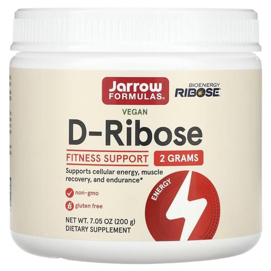 Основное фото товара Jarrow Formulas, D-рибоза в порошке, D-Ribose Powder, 200 г
