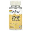 Solaray, Витамин D3, Vitamin D3 + K2, 120 капсул