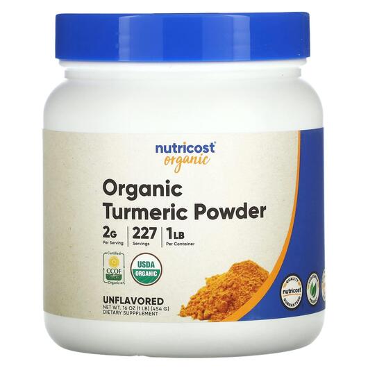 Основное фото товара Экстракт корня куркумы, Organic Turmeric Powder Unflavored, 454 г