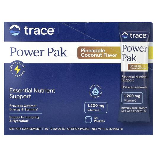 Основное фото товара Electrolyte Stamina PowerPak Pineapple Coconut, Электролиты, 30 ш