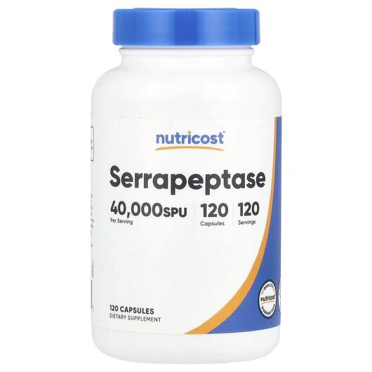 Основное фото товара Nutricost, Серрапептаза, Serrapeptase 40000 SPU, 120 капсул