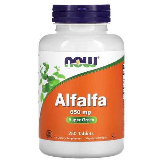 Основное фото товара NOW, Люцерна 650 мг, Alfalfa 650 mg, 250 таблеток