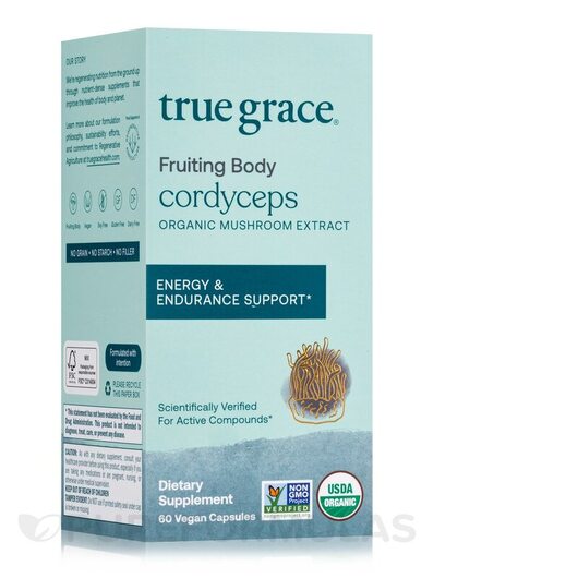 Основное фото товара True Grace, Грибы Кордицепс, Organic Cordyceps, 60 капсул