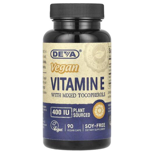 Основное фото товара Vegan Vitamin E with Mixed Tocopherols, Веганский Витамин E, 90 к