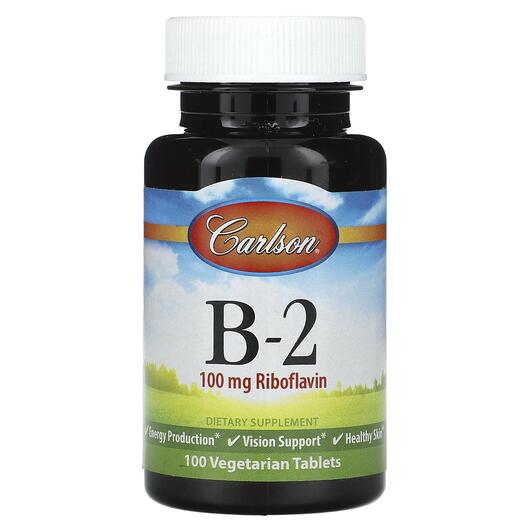 Основное фото товара Carlson, Витамин B, Vitamin B-2 100 mg, 100 таблеток