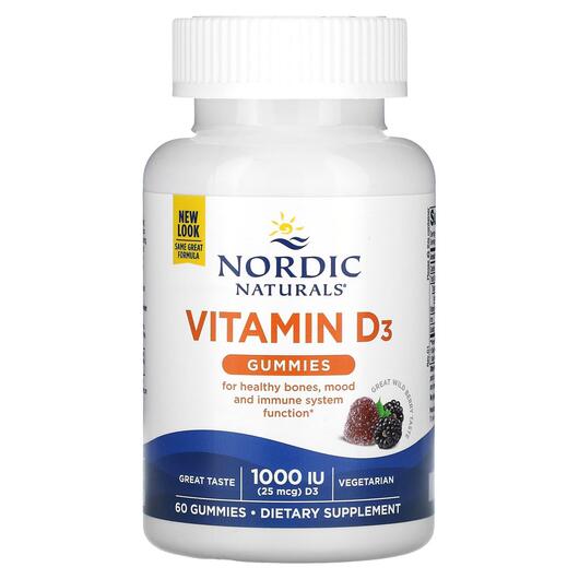 Основне фото товара Vitamin D3 Gummies Wild Berry 1000 IU, Вітамін D3, 60 таблеток