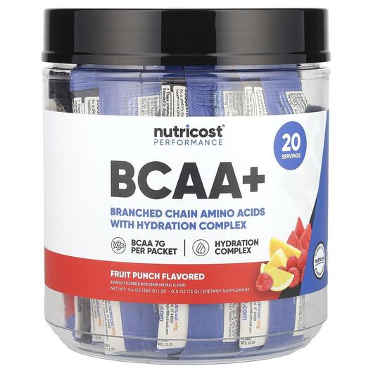 Основное фото товара Nutricost, БЦАА, Performance BCAA+ Fruit Punch, 20 шт