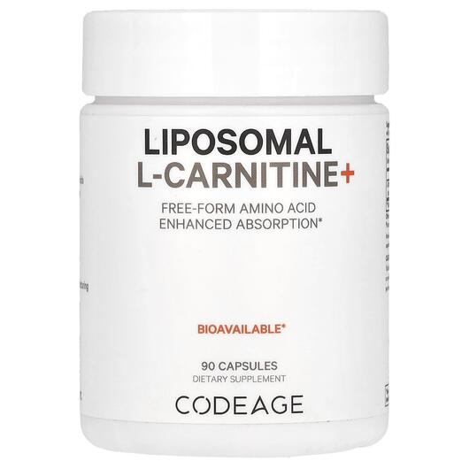 Основное фото товара Liposomal L-Carnitine+ Free-Form Amino Acid, L-Карнитин, 90 капсу