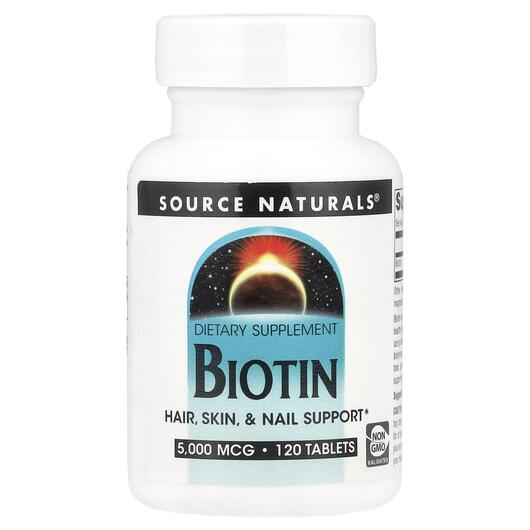 Основное фото товара Биотин 5000 мкг, Biotin 5000 mcg 120, 120 таблеток