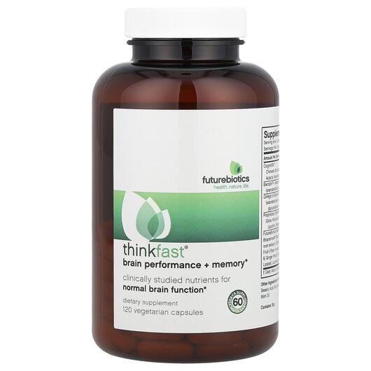 Основное фото товара Future Biotics, Поддержка работы мозга, Thinkfast, 120 капсул