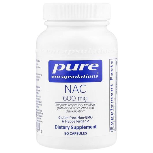 Основное фото товара Pure Encapsulations, N-ацетилцистеин, NAC 600 mg, 90 капсул