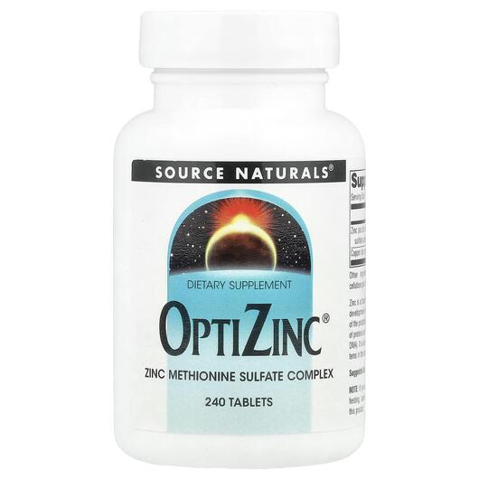 Основное фото товара Source Naturals, Опти Цинк, OptiZinc 240, 240 таблеток