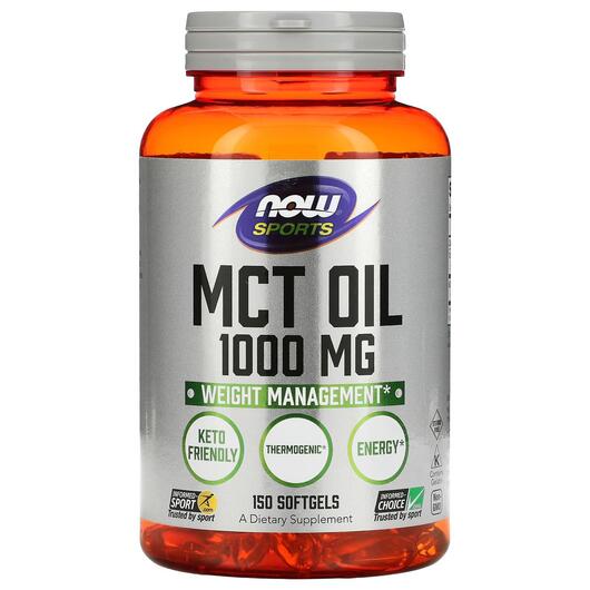 Основное фото товара NOW, Триглицериды МСТ масло, MCT Oil 1000 mg, 150 капсул