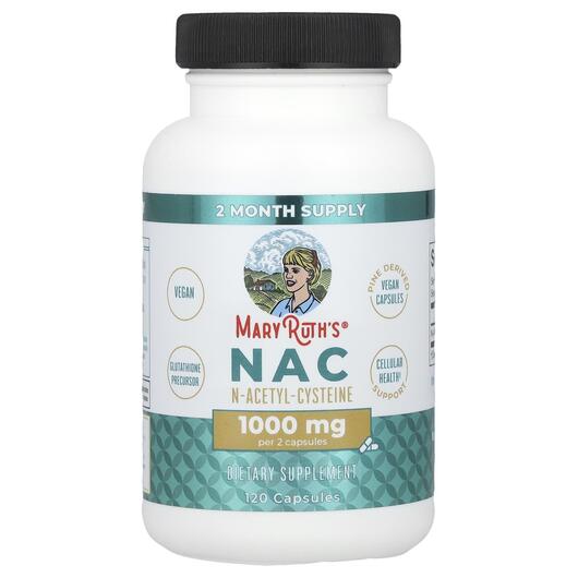 Основное фото товара MaryRuth's, N-ацетилцистеин, NAC 1000 mg, 120 капсул