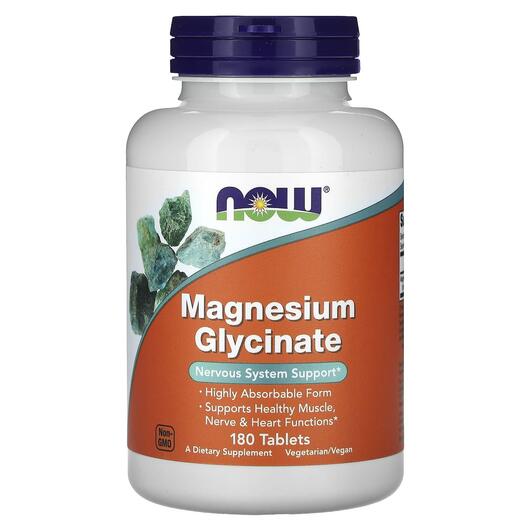 Основное фото товара NOW, Магний глицинат, Magnesium Glycinate, 180 таблеток