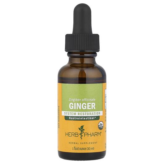 Основное фото товара Herb Pharm, Травяные добавки, Ginger, 30 мл