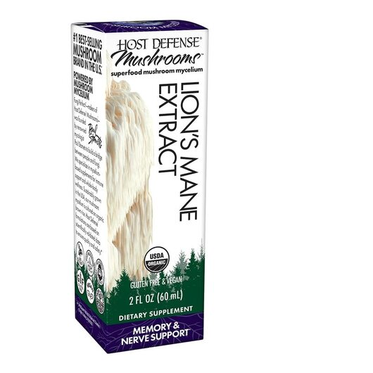 Основное фото товара Грибы Львиная грива, Organic Lion's Mane Extract, 60 мл