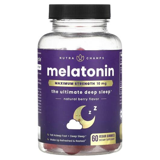 Основное фото товара NutraChamps, Мелатонин, Melatonin Maximum Strength, 60 таблеток