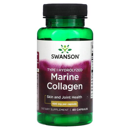 Основное фото товара Swanson, Морской коллаген, Marine Collagen 400 mg, 60 капсул