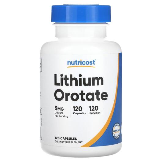 Основное фото товара Nutricost, Литий, Lithium Orotate 5 mg, 120 капсул