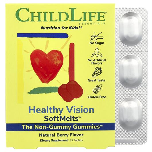 Основное фото товара ChildLife, Черника Лютеин Зеаксантин, Healthy Vision, 27 конфет