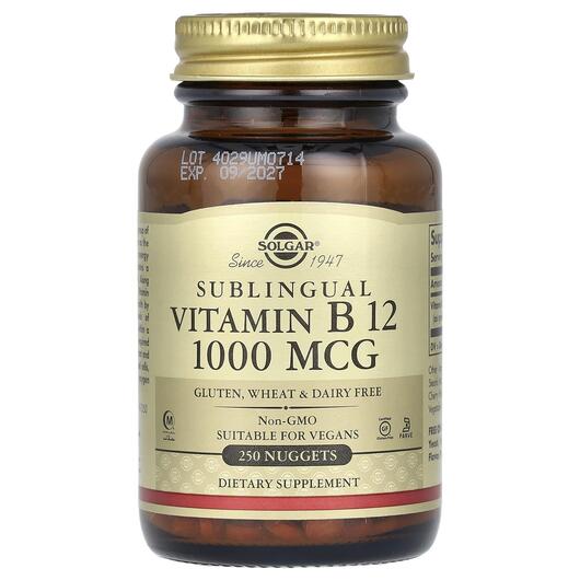 Основное фото товара Витамин B1 Тиамин, Sublingual Vitamin B12 1000 mcg, 250 таблеток