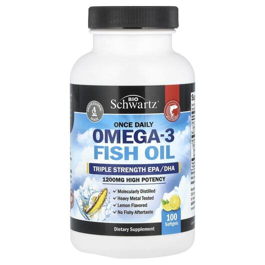 Основное фото товара BioSchwartz, Омега 3, Once Daily Omega-Oil Lemon, 100 капсул