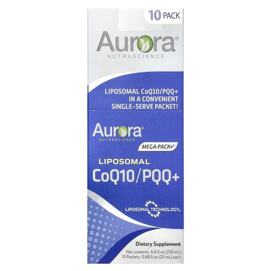 Основное фото товара Aurora Nutrascience, Коэнзим CoQ10, Liposomal CoQ10/PQQ+, 10 шт