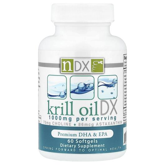 Основное фото товара Масло криля DX 1000 мг, Krill Oil DX 1000 mg, 60 капсул